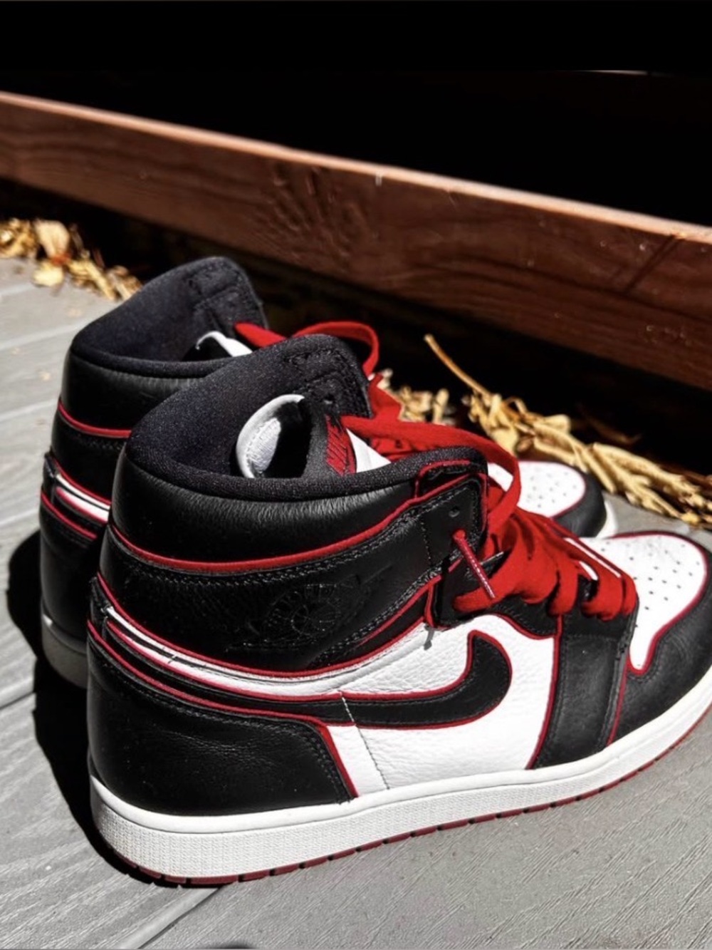Jordan Black White and Red Retro High-Top Sneakers